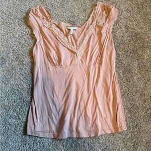 Aeropostale Blush Lace Detail Top